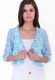 The Gud Look Blue Printed Shrug Women