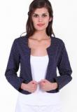 The Gud Look Navy Blue Printed Jacket Women