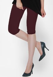 The Gud Look Solid Maroon 3/4Ths Women