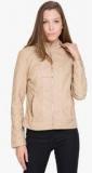 The Indian Garage Co Beige Solid Winter Jacket Women