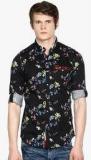 The Indian Garage Co Black Printed Slim Fit Casual Shirt Men