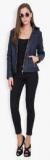 The Indian Garage Co Navy Blue Solid Winter Jacket women