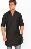 The Indian Garage Co Solid Black Kurta Men