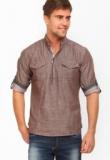 The Indian Garage Co Solid Brown Kurta Men