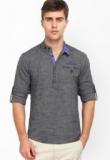 The Indian Garage Co Solid Grey Kurta Men