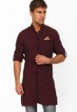 The Indian Garage Co Solid Wine Kurta Men