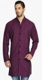 The Indian Garage Co Wine Solid Kurta Men