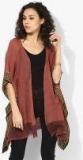 The Kaftan Company Rust Solid Winter Shrug Women