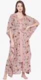 The Kaftan Company Taupe Printed Nightdress Women