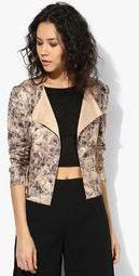 The Selfies Store Beige Printed Summer Jacket Women