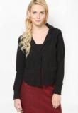 The Vanca Black Solid Winter Jacket Women