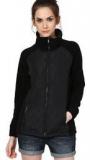 The Vanca Black Solid Winter Jackets women