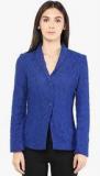 The Vanca Blue Solid Winter Jacket women