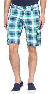 The Vanca Checks Green Shorts men