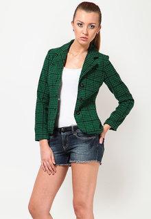 The Vanca Green Checked Winter Jackets women