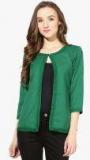 The Vanca Green Solid Shrug Women