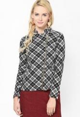 The Vanca Printed Black Winter Jacket women