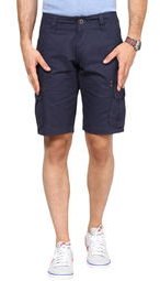 The Vanca Solid Blue Shorts Men