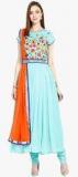 Tiana Aqua Blue Embroidered Kurta Churidar Dupatta women