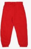 Tickles Red Solid Loose Fit Trouser Girls