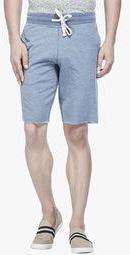 Tinted Blue Solid Shorts Men