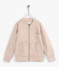 Tiny Girl Beige Printed Sweat Jacket Girls