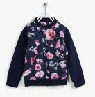 Tiny Girl Navy Blue Printed Sweat Jacket Girls