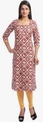 Tissu Maroon Printed Kurta women