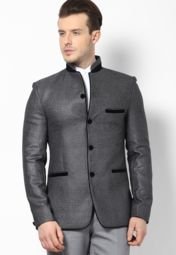 Tng Solid Black Blazer Men