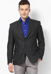 TNG Solid Grey Blazer Men