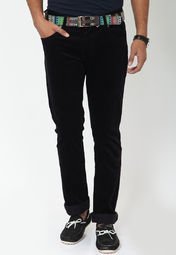 TNG Solid Navy Blue Corduroy Men