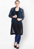 Tokyo Talkies Blue Solid Shrug Women