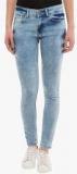 Tokyo Talkies Blue Washed Slim Fit Mid Rise Jeans women