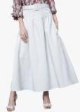 Tokyo Talkies Light Blue Solid Flared Skirt women