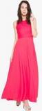 Tokyo Talkies Magenta Coloured Solid Maxi Dress Women