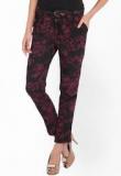 Tokyo Talkies Maroon Printed Coloured Pant Women