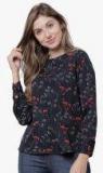 Tokyo Talkies Navy Blue Printed Blouse Women