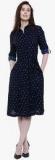 Tokyo Talkies Navy Blue Printed Shift Dress Women