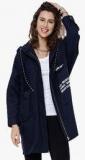 Tokyo Talkies Navy Blue Printed Summer Jacket Women