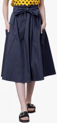 Tokyo Talkies Navy Blue Solid Skirt women