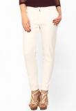 Tokyo Talkies White Solid Chinos Women