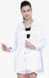 Tokyo Talkies White Solid Summer Jacket Women