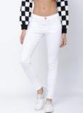 Tokyo Talkies White Super Skinny Fit Mid Rise Ankle Length Stretchable Jeans Women