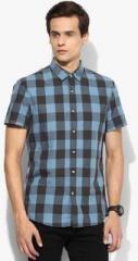 Tom Tailor Blue Checks Regular Fit Casual Shirt men