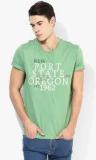 Tom Tailor Green Round Neck T Shirt men