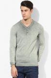 Tom Tailor Green Solid V Neck Sweater Men