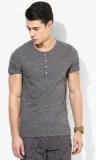 Tom Tailor Grey Solid Henley Neck T Shirt men