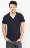 Tom Tailor Navy Blue Solid Henley T Shirt men