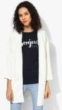 Tom Tailor Off White Solid Summer Jacket women