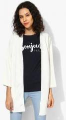 Tom Tailor Off White Solid Summer Jacket women